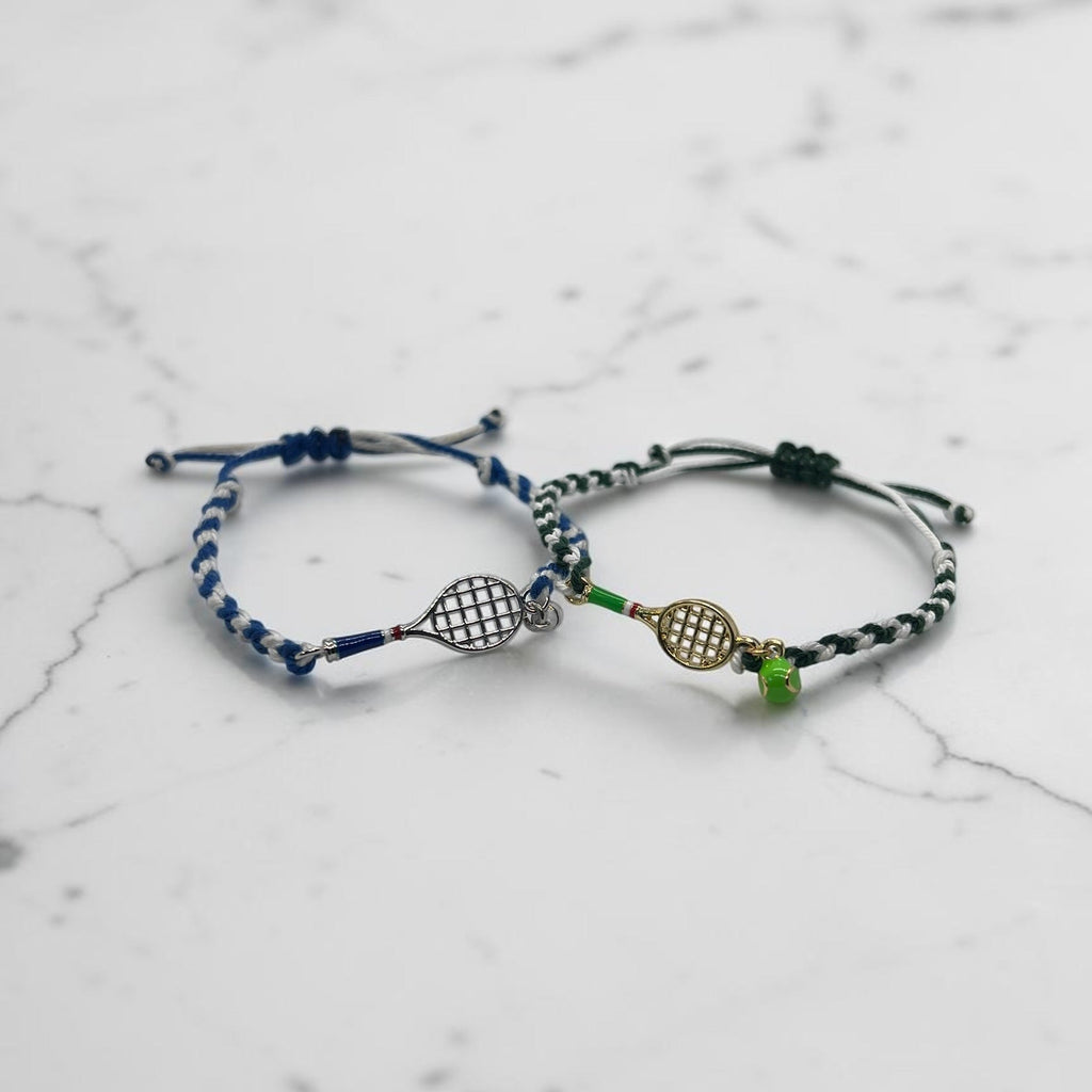 TENNIS CLUB woven bracelet with tennis racket charm — HLVN